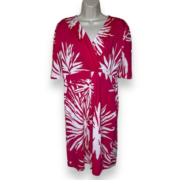 Lilly Pulitzer Bellanna Azalea Pink Frilly Ferns Dress Silk Women Large FLAWED - Picture 1 of 16